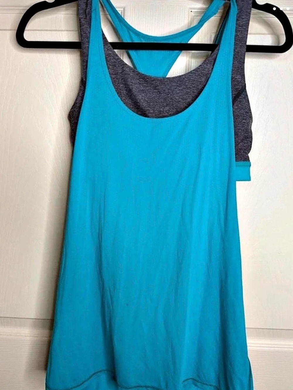 lululemon Color Block Athletic Mini Dress in Blue & Gray Like New